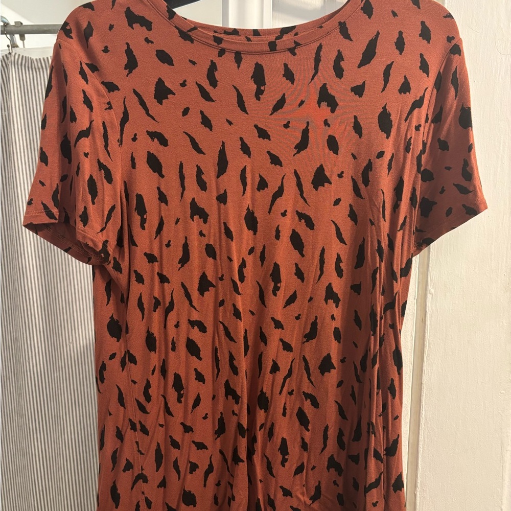 Rust and Black Animal Print T-Shirt